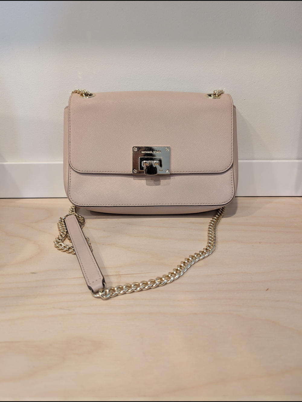 Michael Kors Blush Leather Shoulder Bag Blush Pink Leather Chain Shoulder Bag